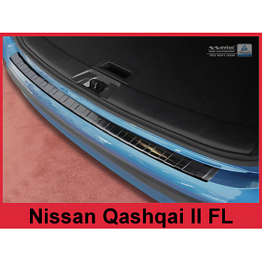 Nerez kryt- čierna ochrana prahu zadného nárazníka Nissan Qashqai II FL 2017 Nerez kryt- čierna ochrana prahu zadného nárazníka Nissan Qashqai II FL 2017