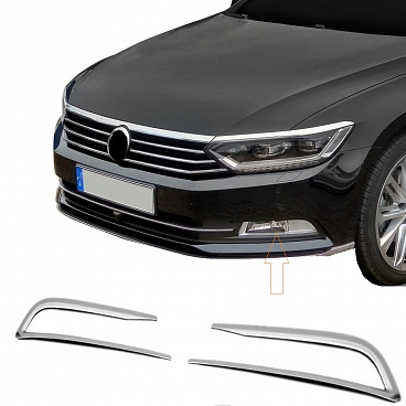 Nerez kryty predných hmloviek VW Passat 2015-19 Nerez kryty predných hmloviek VW Passat 2015-19