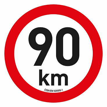 Samolepka omezení rychlosti 90 km/h reflexní (200 mm) Samolepka omezení rychlosti 90 km/h reflexní (200 mm)