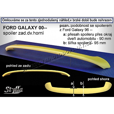 Ford Galaxy II (00+) spoiler zadných dverí horný (EÚ homologácia) Ford Galaxy II (00+) spoiler zadných dverí horný (EÚ homologácia)
