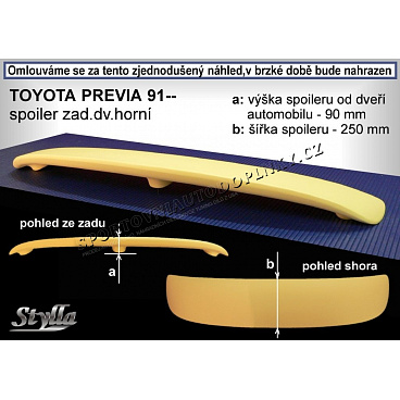 TOYOTA PREVIA (91+) spojler chrbta. dverí hornej TP1L