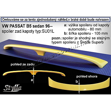 Volkswagen Passat B6 sedan (00+) spoiler zadnej kapoty (EÚ homologácia) Volkswagen Passat B6 sedan (00+) spoiler zadnej kapoty (EÚ homologácia)
