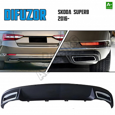 Kompletný zadný difuzor Škoda Superb III 2016+ Kompletný zadný difuzor Škoda Superb III 2016+