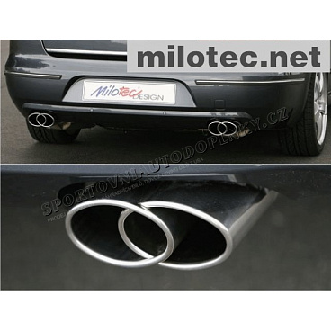 Dvojstranný koncový tlmič výfuka "Free Flow" 2x75x160mm, Škoda Superb II