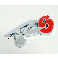 Plastový chróm znak s podlepením R6 70X32 mm