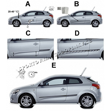 Bočné ochranné lišty dverí - Škoda Citigo 2011+ 3 dver. Bočné ochranné lišty dverí - Škoda Citigo 2011+ 3 dver.