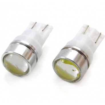 LED žiarovka 1,5W T10 12V biela s optickou šošovkou 2 ks
