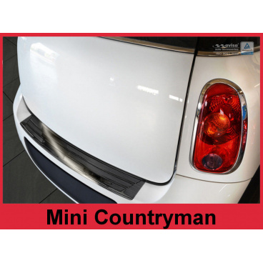 Nerez kryt- čierna ochrana prahu zadného nárazníka Mini Countryman 2010-14