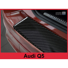 Carbón kryt- čierna ochrana prahu zadného nárazníka Audi Q5 2006+