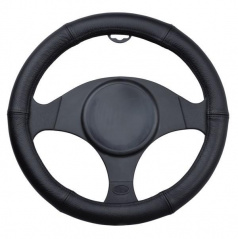 Poťah na volant 100% koža 42-44cm black