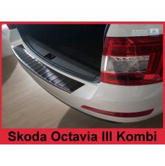 Nerez kryt- čierna ochrana prahu zadného nárazníka Škoda Octavia III kombi 2013-16