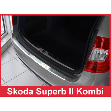Nerez kryt- ochrana prahu zadného nárazníku Škoda Superb II kombi 2013-15