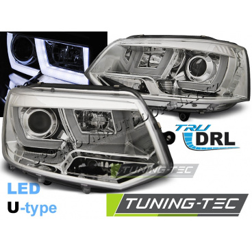 VW T5 2010- predné číre svetlá U-Type chrome (LPVWL1)