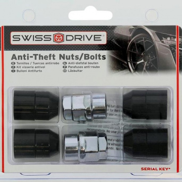 BUTZI pojistné matice M12X1,5  černé s uchycením do kužele (2 bezpečnostní ořechy) 