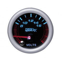 Prídavný budík Race Sport voltmeter 52 mm čierny