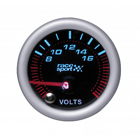 Prídavný budík Race Sport voltmeter 52 mm čierny
