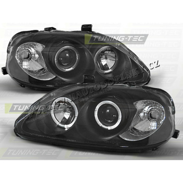 Honda Civic 1999-01 Predné číre svetlá Angel Eyes black (LPHO07) Honda Civic 1999-01 Predné číre svetlá Angel Eyes black (LPHO07)