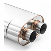 Športový nerezový stredový výfuk RM MOTORS DUAL 63 mm / 400 mm
