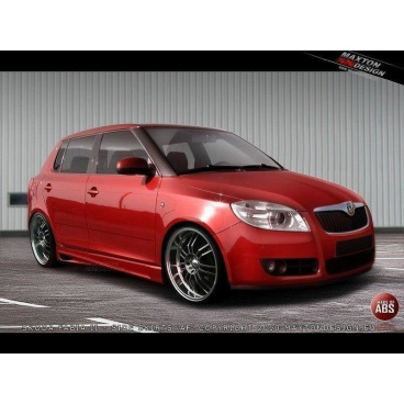 Bočné prahy pre Škoda Fabia Mk2, Maxton Design (plast ABS bez povrchovej úpravy)