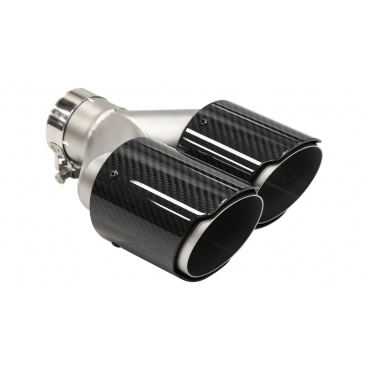 Koncovka Tlmiča 101mmx2 vstup 63mm Pravá Carbon Gloss