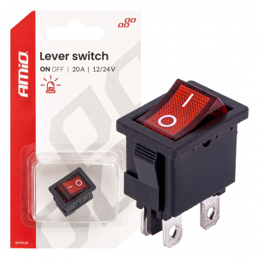 Kolískový spínač s červeným podsvietením 20A 12V 24V AMIO-04440 Kolískový spínač s červeným podsvietením 20A 12V 24V AMIO-04440