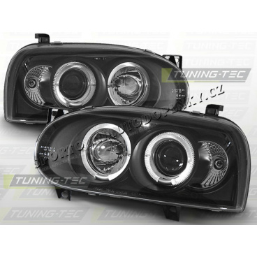 VW Golf III 1991-97 Predné číre svetlá Angel Eyes black (LPVW04)