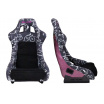 Športové kreslo SLIDE KS2 Premium Black & Spray Graffity Velur Pink Glitter