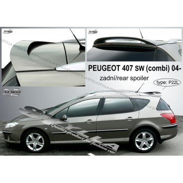 Peugeot 407 SW combi 2004+ zadný spojler (EÚ homologácia)