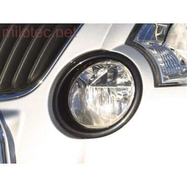Škoda Yeti - rámčeky hmlových svetiel - ABS čierna metalíza