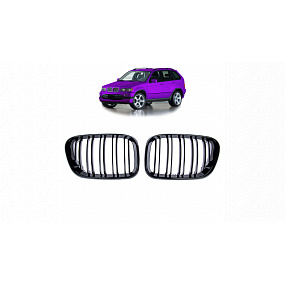 Gril BMW X5 E53 dvojité rebrovanie Lesklá čierna Gril BMW X5 E53 dvojité rebrovanie Lesklá čierna