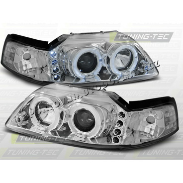 Ford Mustang 1999-04 predné číre svetlá Angel eyes chrome (LPFO32)