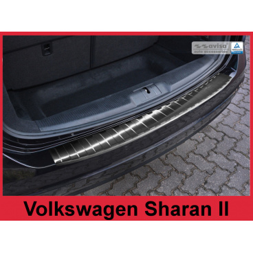 Nerez kryt čierna ochrana prahu zadného nárazníka Volkswagen Sharan II 2010+ Nerez kryt čierna ochrana prahu zadného nárazníka Volkswagen Sharan II 2010+