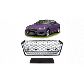 Gril Audi A5 F5 Strieborný & Lesklý Čierny