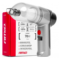 Bezdrôtový bezkartáčový automobilový vysávač HEPA 70W 4000mAh AMIO-03693