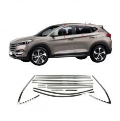 Nerez obložení oken Omtec Hyundai Tucson 2015+ 14 dílů