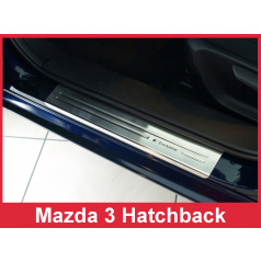  Nerez ochranné lišty prahu dverí 4ks Mazda 3 HTB. 2013-17