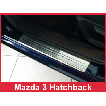  Nerez ochranné lišty prahu dverí 4ks Mazda 3 HTB. 2013-17