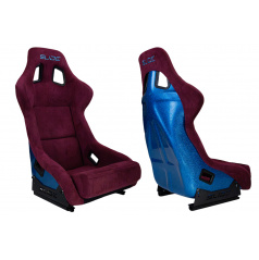 Športové kreslo SLIDE KS2 Premium Dark Purple Velur & Sea-Blue Glitter