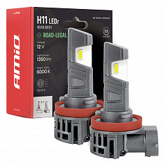 Automobilové žiarovky LEDr s homologáciou pre cestnú premávku R37 E-MARK H11 PnP FAN 18W AMIO-05120
