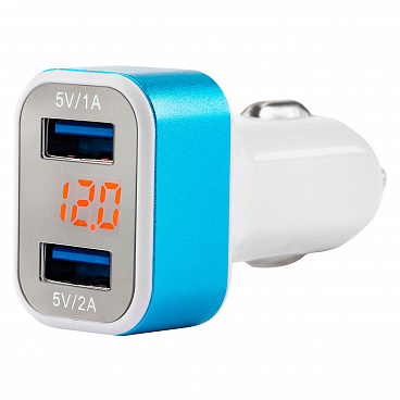 Nabíjačka do auta 2xUSB + Tester napätia batérie Nabíjačka do auta 2xUSB + Tester napätia batérie