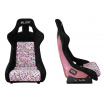 Športové kreslo SLIDE KS2 Premium Black & Flowers Velur Light Pink Glitter