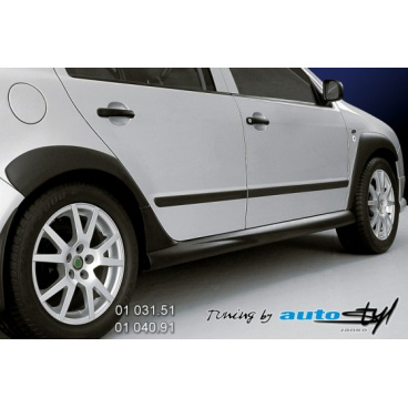 Škoda Fabia nástavky prahov - čierny dezén Škoda Fabia nástavky prahov - čierny dezén