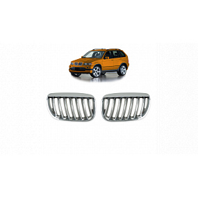 Gril BMW X5 E53 Facelift jednotlivé lamely Chróm Gril BMW X5 E53 Facelift jednotlivé lamely Chróm