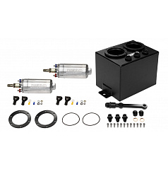 Nádrž na palivo Swirl Pot 3L TurboWorks pre 2 čerpadlá 250LPH + lišta (v sade) Čierna