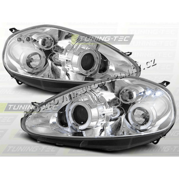 Fiat Grande Punto 2005-09 predné číre svetlá Angel Eyes chróm (LPFI03)