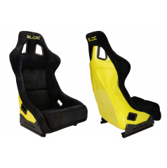 Športové kreslo SLIDE KS2 Premium Čierny Velúr & Žltý Trblietavý