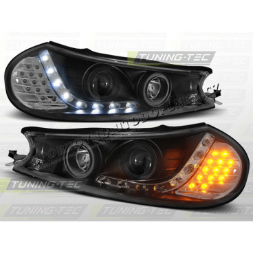 Ford Mondeo MK2 1996-00 predné číre svetlá daylight LED black (LPFO29)