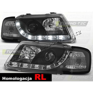 AUDI A3 (8L) 1996-00 Predné číre svetlá DAYLIGHT LED BLACK (LPAU62) - homologácia RL AUDI A3 (8L) 1996-00 Predné číre svetlá DAYLIGHT LED BLACK (LPAU62) - homologácia RL