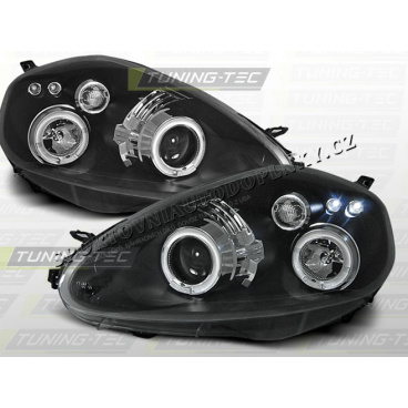Fiat Grande Punto 2005-09 predné číre svetlá Angel Eyes black (LPFI04)