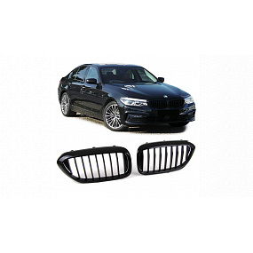Gril BMW 5 G30 F90 G31 jednotlivé rebro Lesklá čierna Gril BMW 5 G30 F90 G31 jednotlivé rebro Lesklá čierna